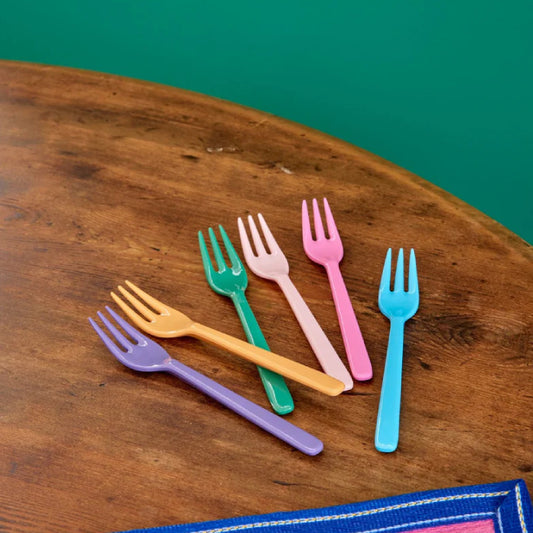 Cake Fork - Multicolor - La Joie de Vivre - 6-pack